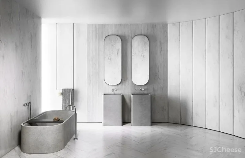 优雅自然风的浴室设计