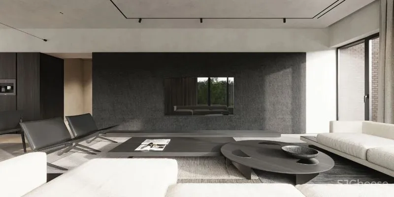 微水泥与木饰面,无限放大的高级感