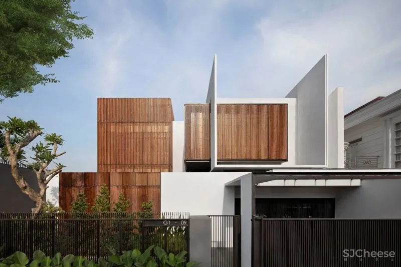 Serene Timber Screen House in Jakarta