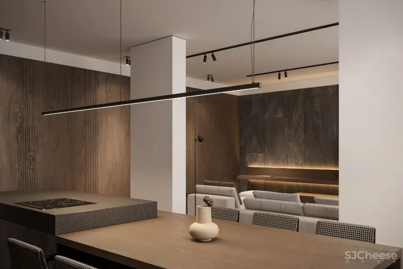 为了保证长久的时髦，改造团队在这个146平的家里进行了设计三元素的谱写