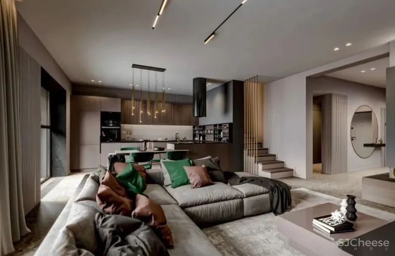 320㎡轻奢别墅,现代生活的质感美!