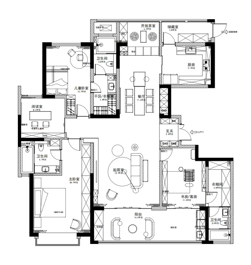 王璠:188㎡简约大平层,温暖的动漫之家!