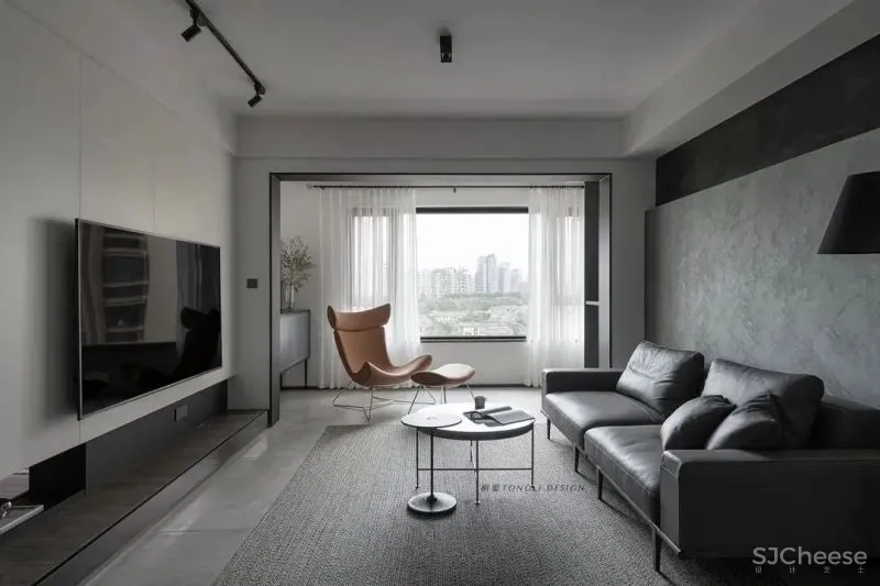 简约黑白灰,LDK一体化设计,拥有MINI花园的轻工业之家 桐里空间设计