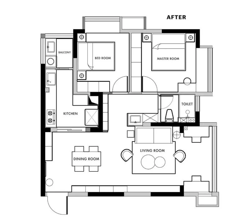 线条、色块和潮玩,这个89㎡比想象中还有料!