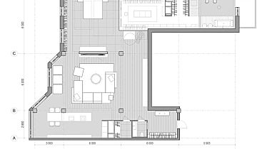 一条动线贯穿整个180平米住宅,在开放式空间中保持独立是怎么做到的?