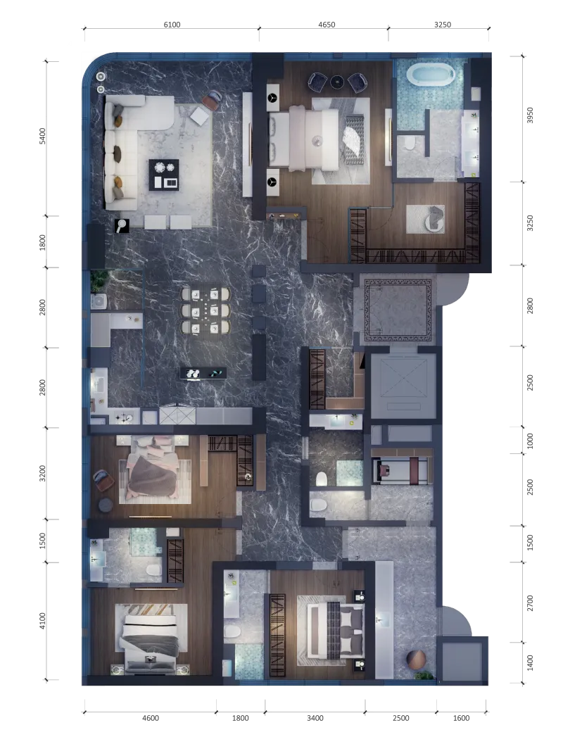 李玮珉力作 重庆千万级豪宅「万科.锦绣滨江」样板间效果图和实景照片