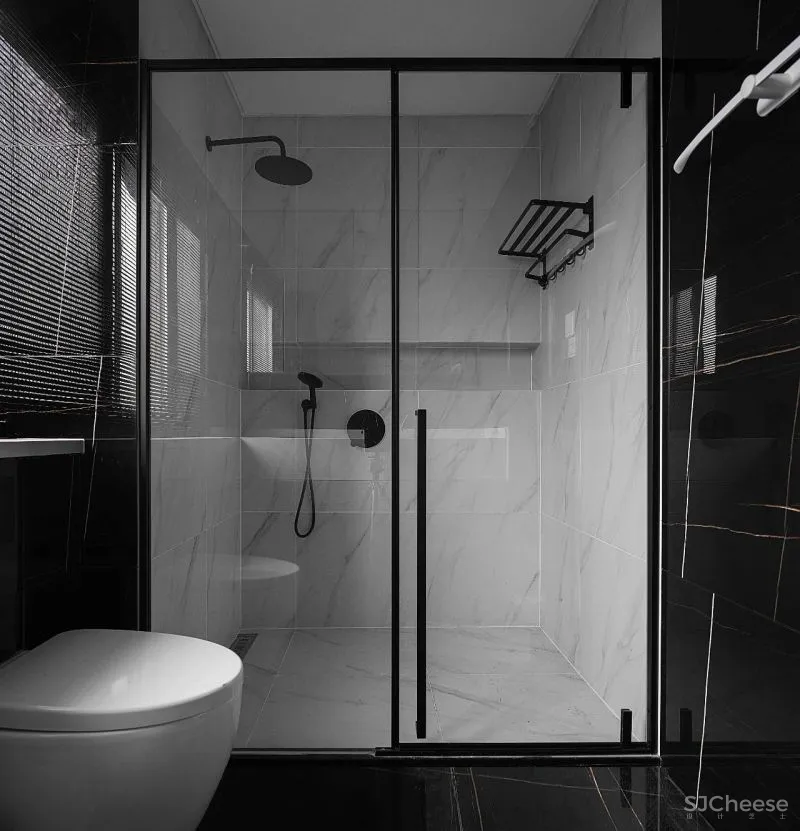 159㎡叠拼,经典黑白灰的至简之美 素图设计