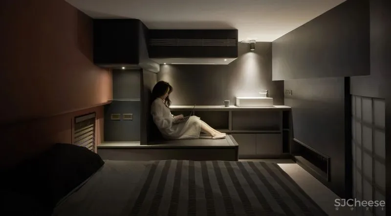 57㎡单人公寓,现代工业风错层空间