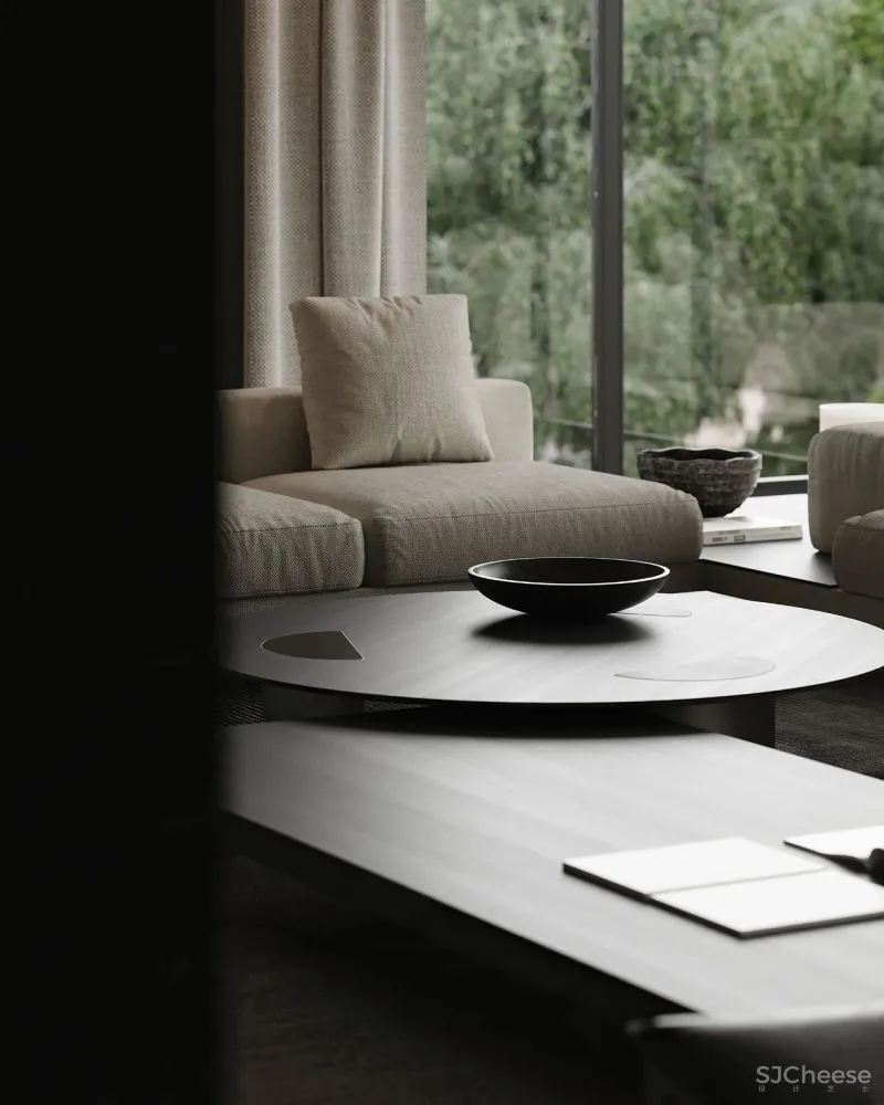 微水泥与木饰面,无限放大的高级感