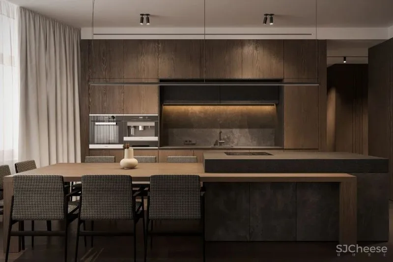 为了保证长久的时髦，改造团队在这个146平的家里进行了设计三元素的谱写