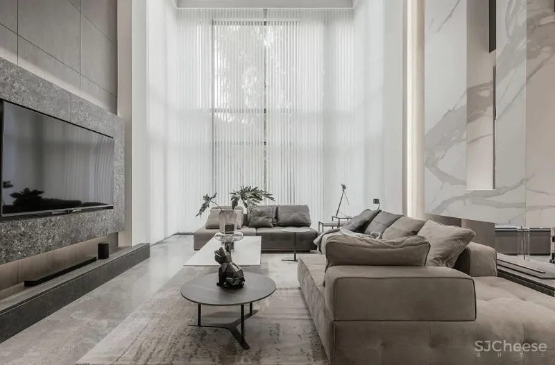 苏州400㎡暖灰大宅,通明洁净的生活享受!