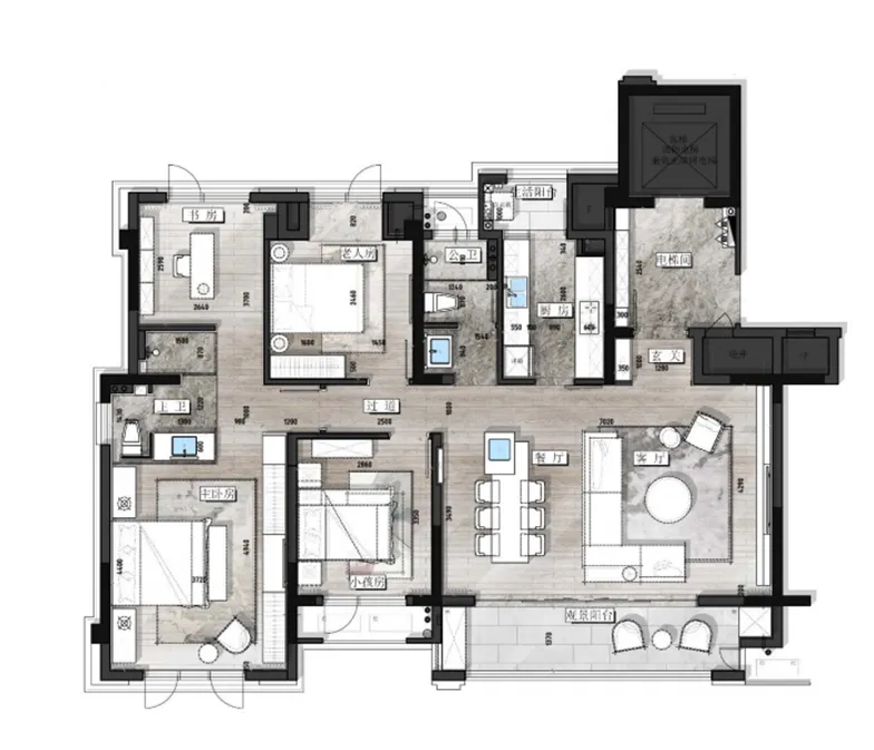 143㎡简约设计，质朴淡雅，高级范！