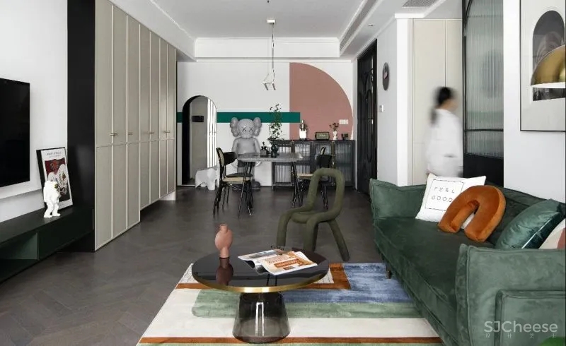 线条、色块和潮玩,这个89㎡比想象中还有料!