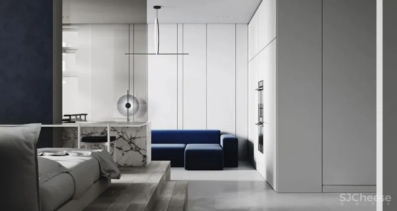 这3个蓝色调小家,敢于打破常规,自然不平常!