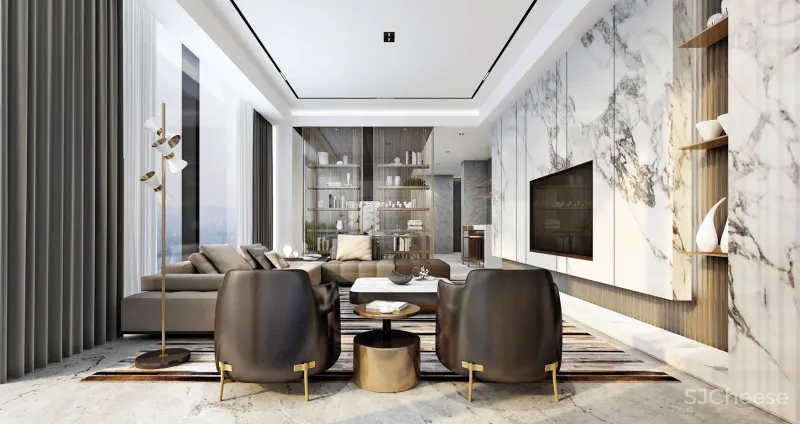 李玮珉力作 重庆千万级豪宅「万科.锦绣滨江」样板间效果图和实景照片