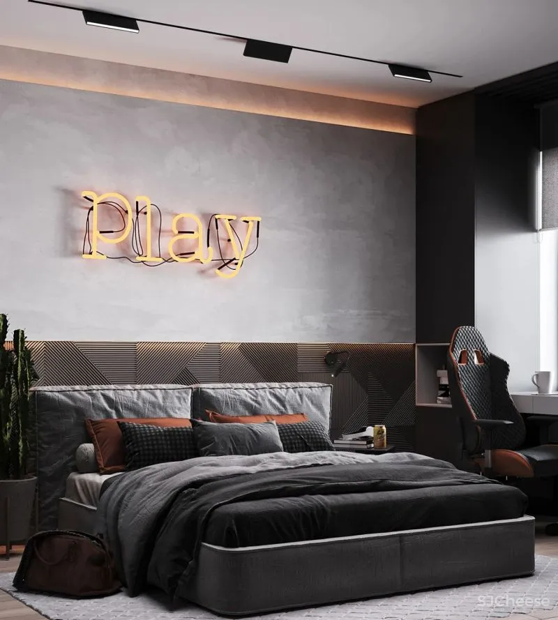 98.3㎡三居室,深色美宅!