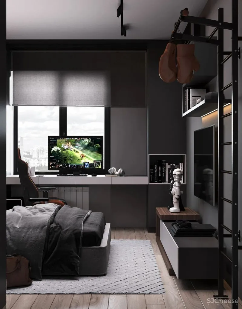 98.3㎡三居室,深色美宅!