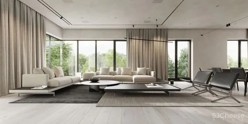 微水泥与木饰面,无限放大的高级感