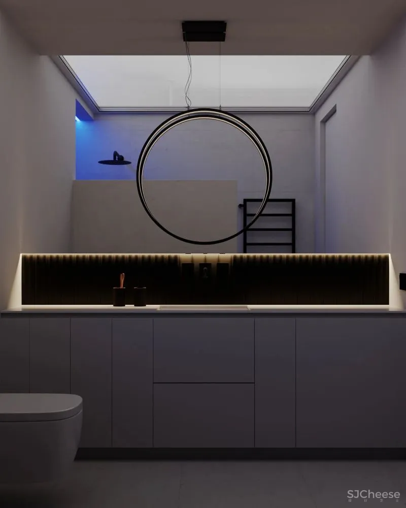 65㎡极简白的家，把卫生间放在“盒子”里，好看又显大！