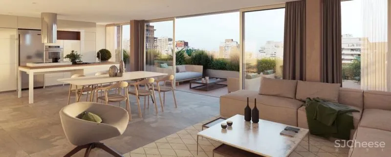 放弃顶层公寓,改做会所,这样布置整栋楼的格调都高了