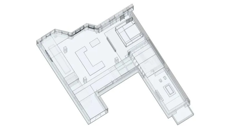 一条动线贯穿整个180平米住宅,在开放式空间中保持独立是怎么做到的?