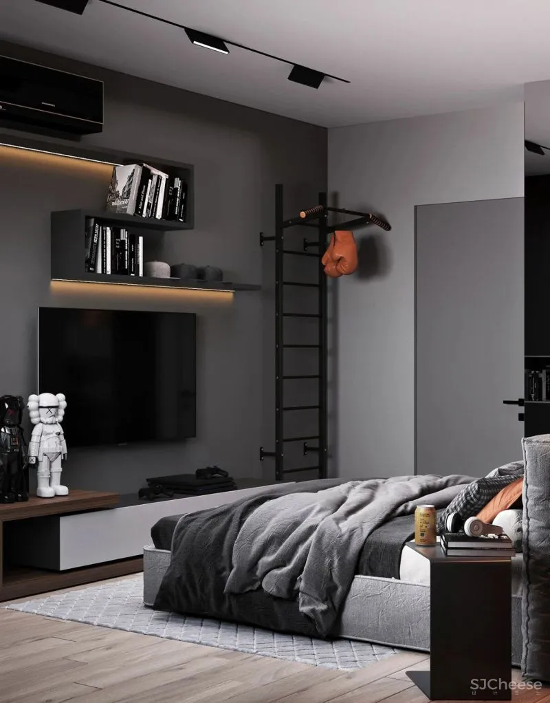 98.3㎡三居室,深色美宅!