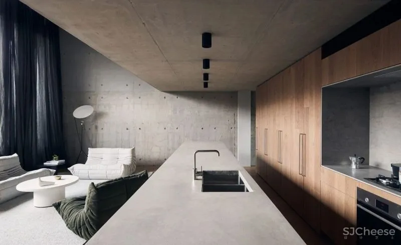 天然去雕饰的工业风 loft,混凝土也能如此高级!