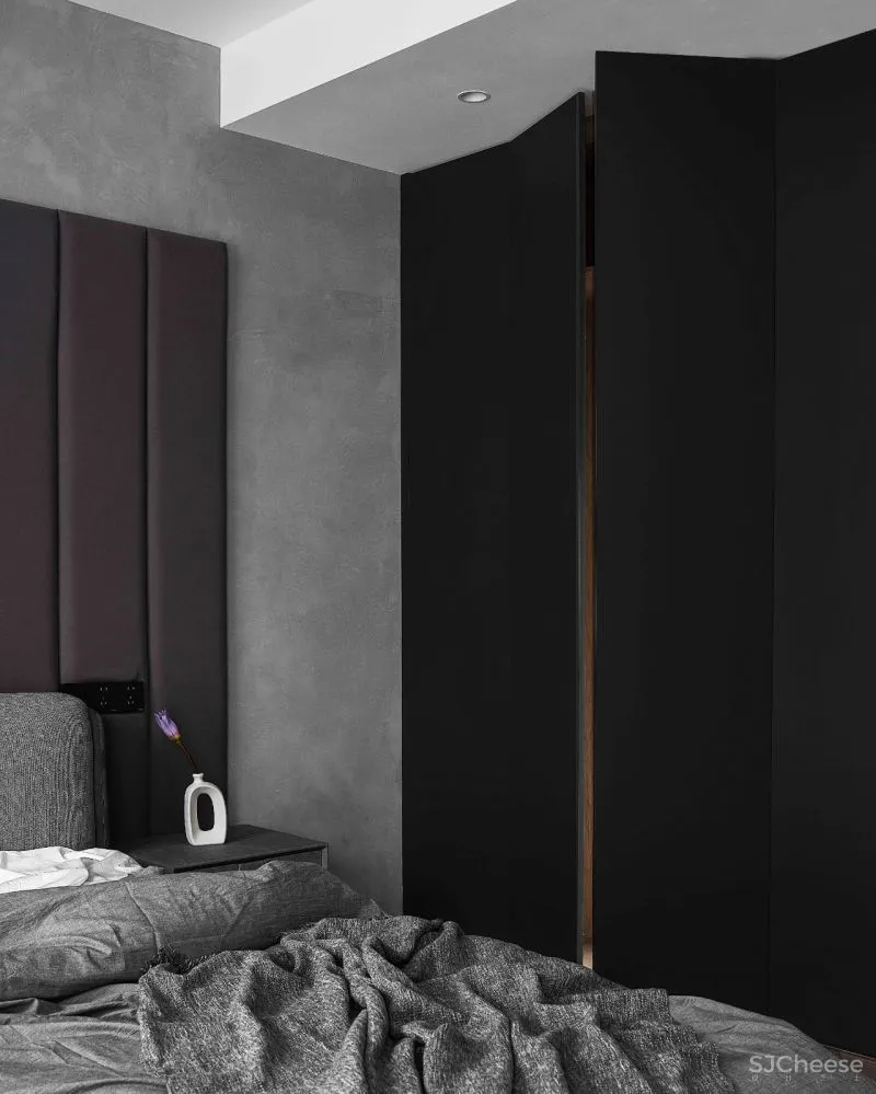 159㎡叠拼,经典黑白灰的至简之美 素图设计