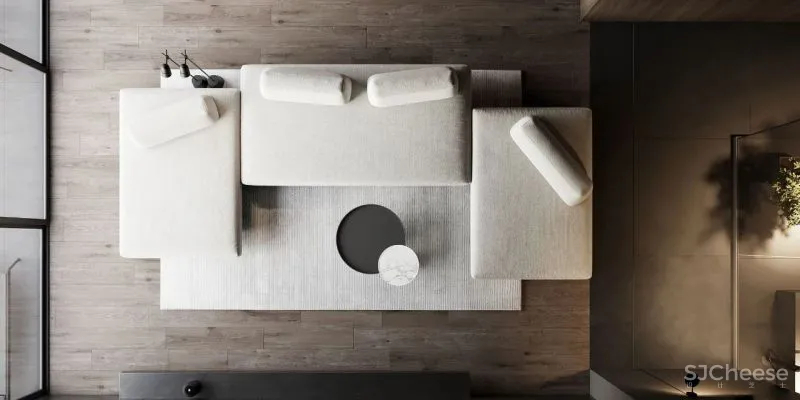 微水泥与木饰面,无限放大的高级感