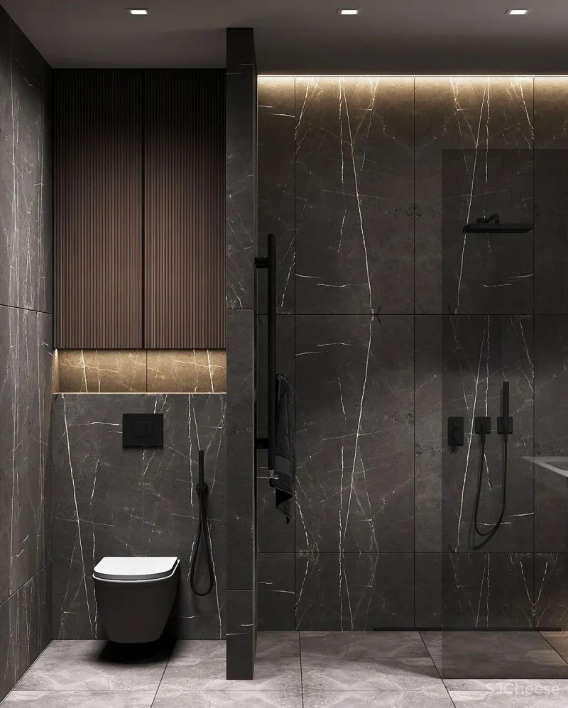 98.3㎡三居室,深色美宅!