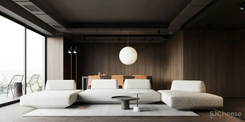 微水泥与木饰面,无限放大的高级感