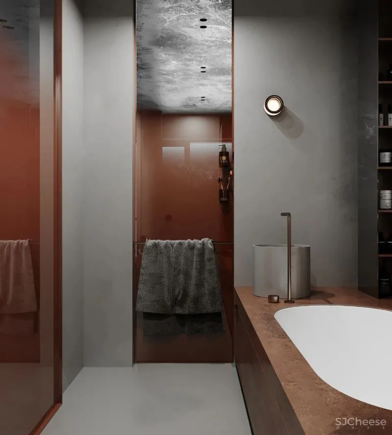 90㎡ 现代工业风,混凝土清漆这么用比大白墙更高级!