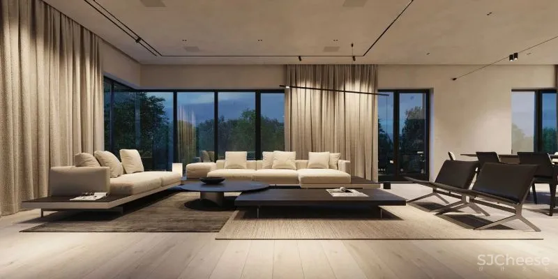 微水泥与木饰面,无限放大的高级感