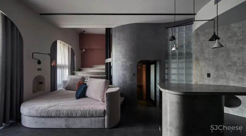 57㎡单人公寓,现代工业风错层空间