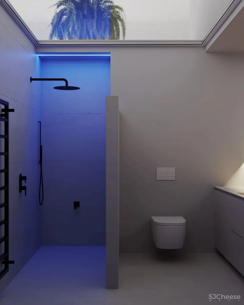 65㎡极简白的家，把卫生间放在“盒子”里，好看又显大！