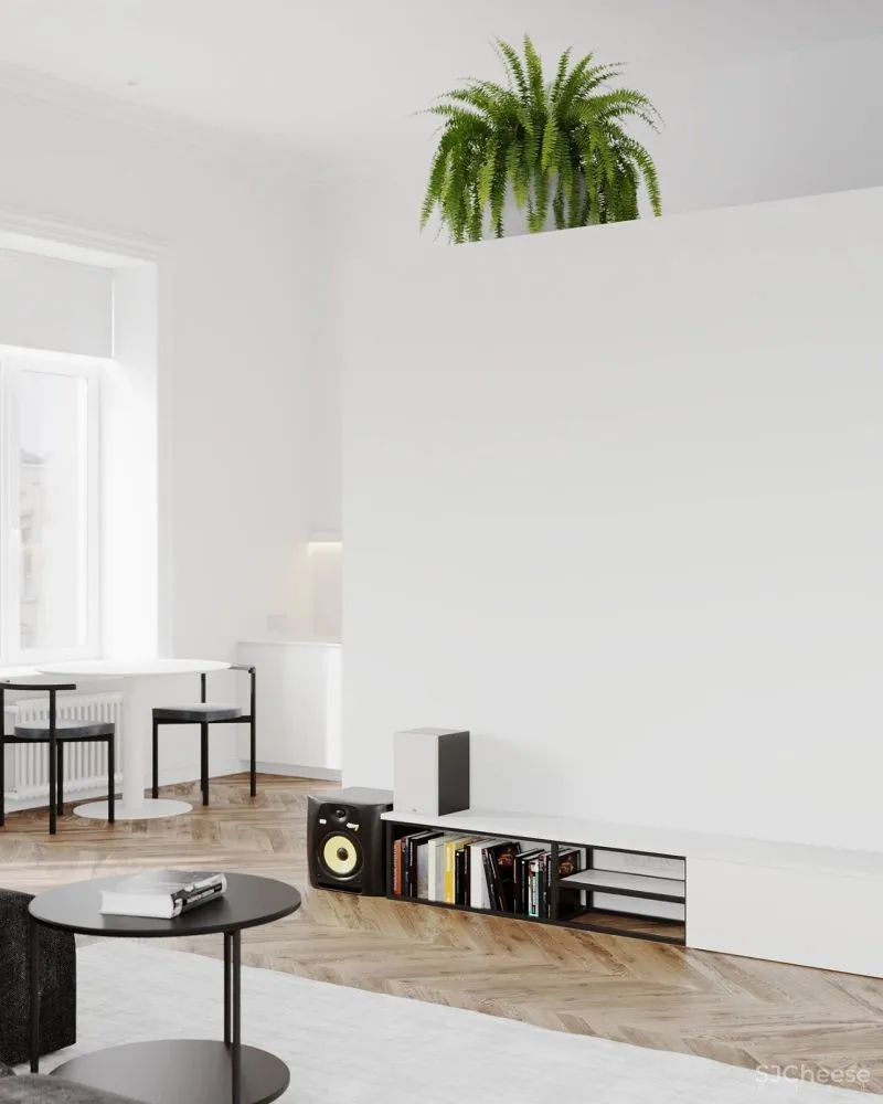 65㎡极简白的家，把卫生间放在“盒子”里，好看又显大！