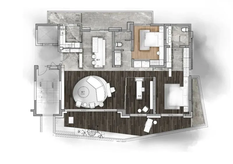 金属、石材、布艺，诠释最美墨色东方