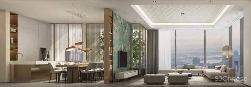 李玮珉力作 重庆千万级豪宅「万科.锦绣滨江」样板间效果图和实景照片