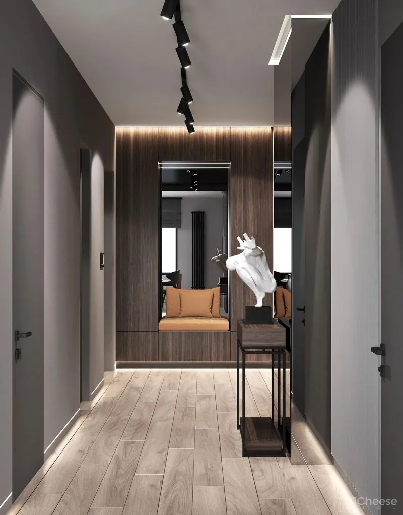 98.3㎡三居室,深色美宅!