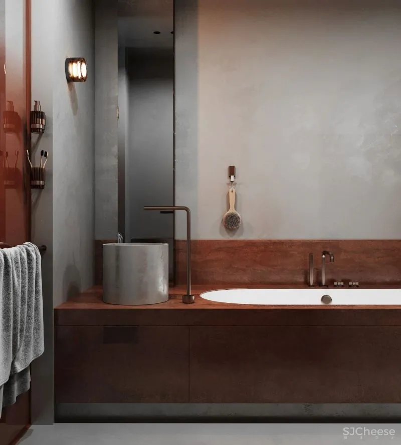 90㎡ 现代工业风,混凝土清漆这么用比大白墙更高级!