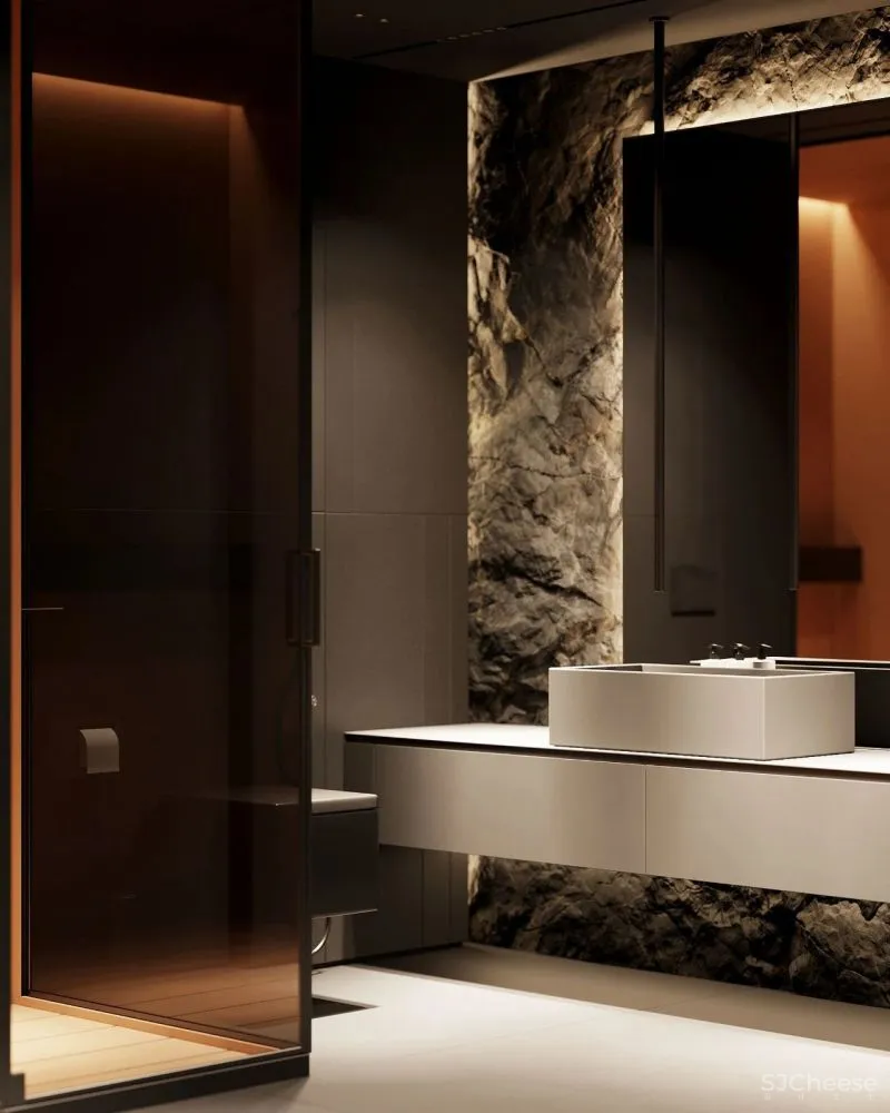 微水泥与木饰面,无限放大的高级感