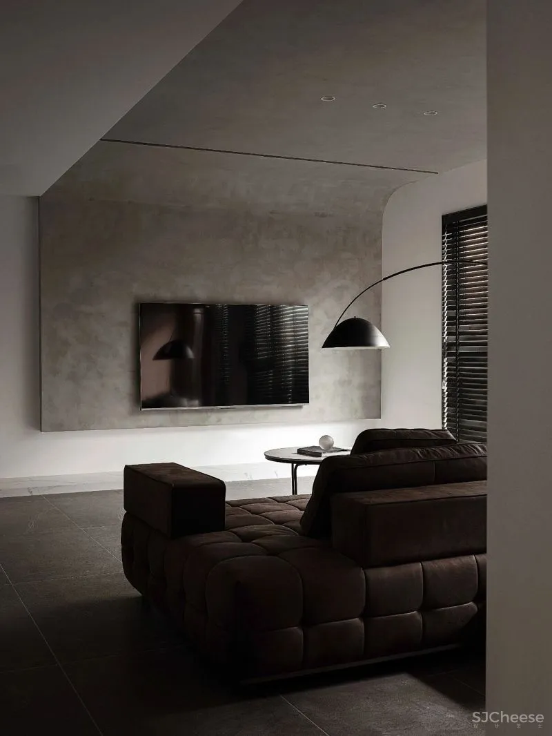 159㎡叠拼,经典黑白灰的至简之美 素图设计