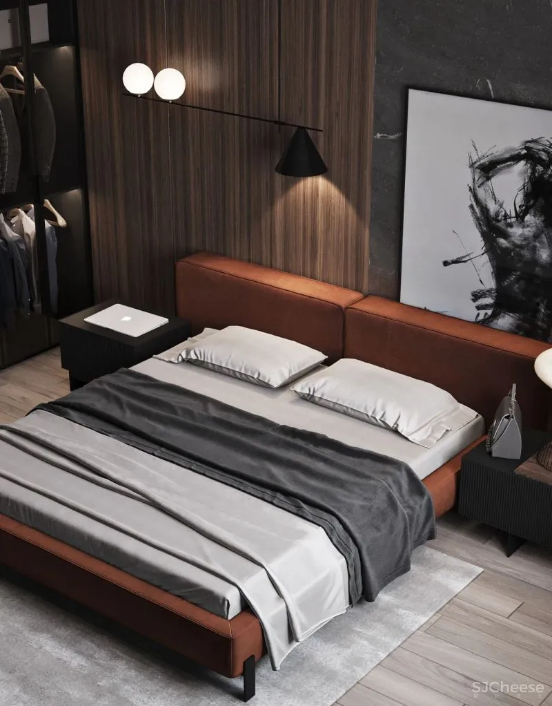 98.3㎡三居室,深色美宅!