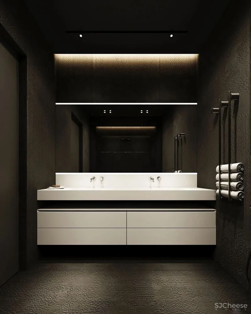 微水泥与木饰面,无限放大的高级感