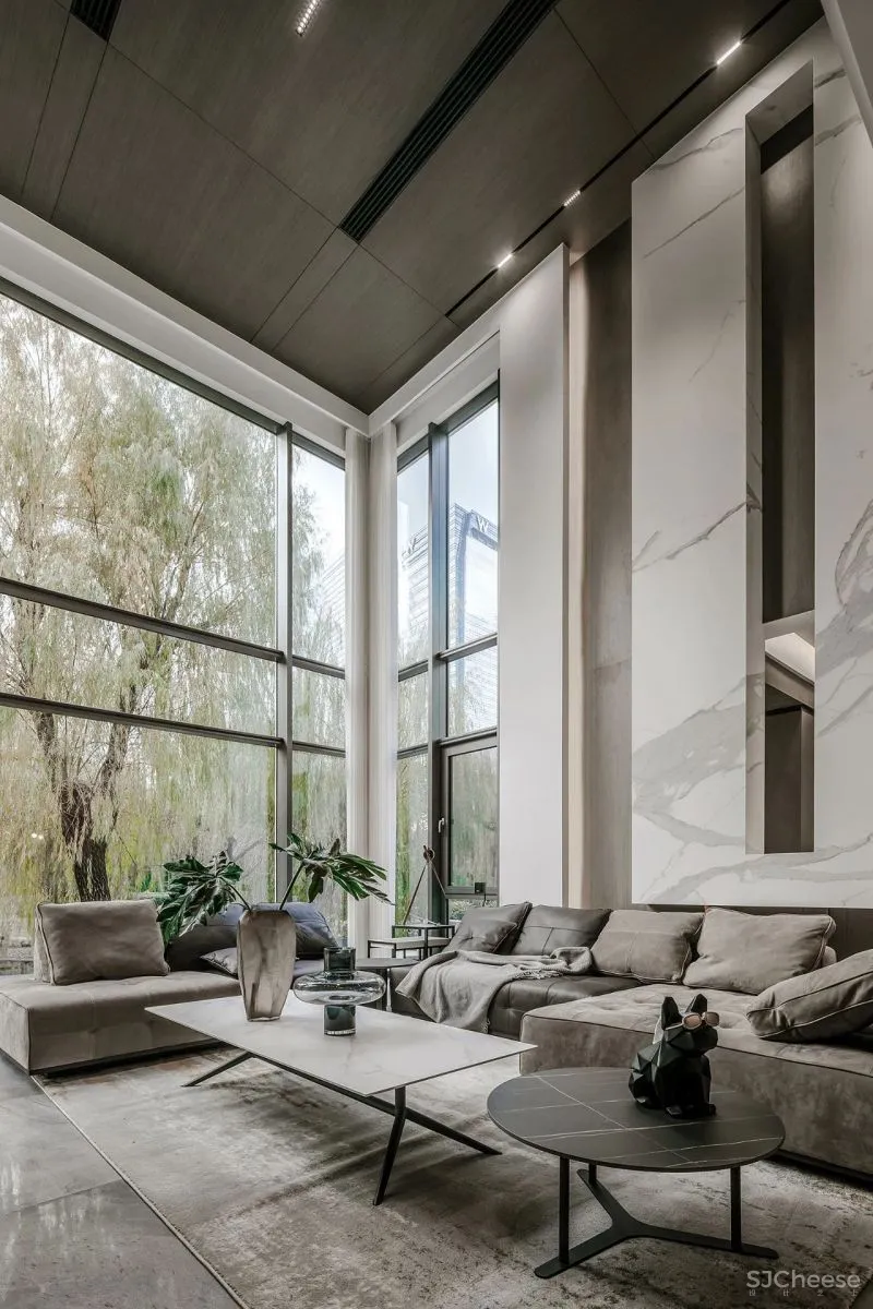 苏州400㎡暖灰大宅,通明洁净的生活享受!