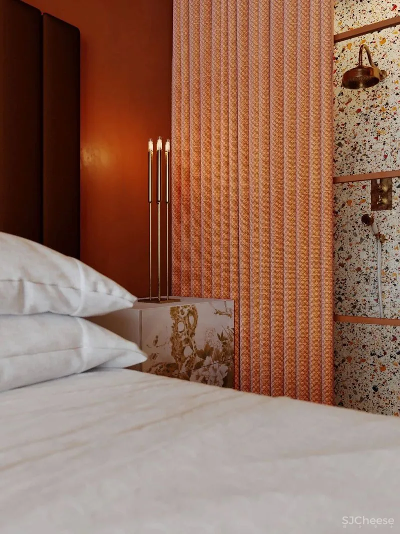 大户型下的浓郁枫叶红,留存满室的明朗光泽!