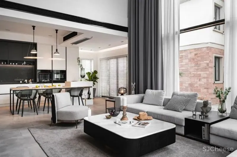 隔出玄关，打开客餐厅，环绕落地窗让家充满阳光 王中玮