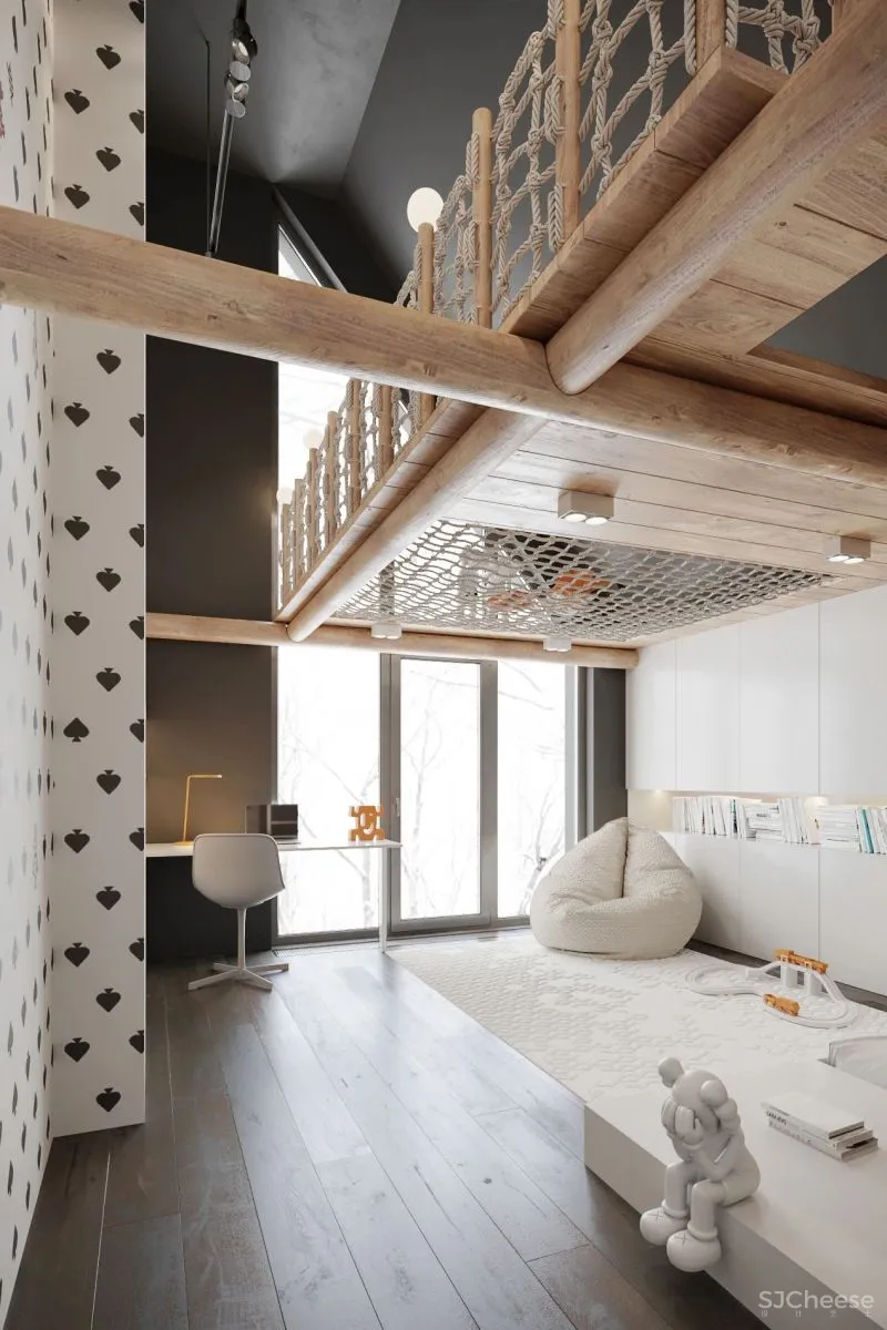 高级灰复式公寓,混凝土这么用简单又大气