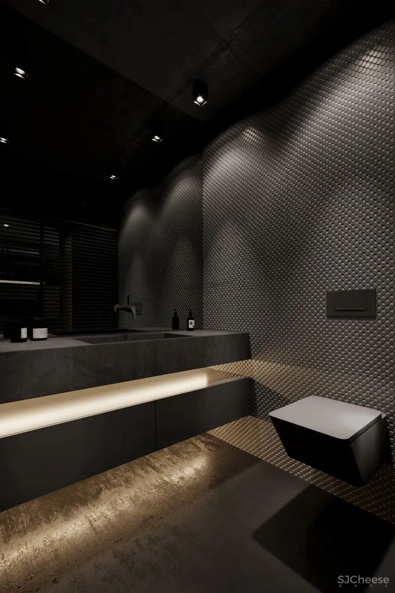 高级灰复式公寓,混凝土这么用简单又大气