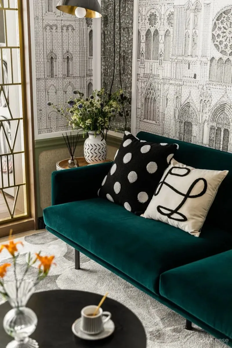 90㎡复古混搭浪漫精致室内设计